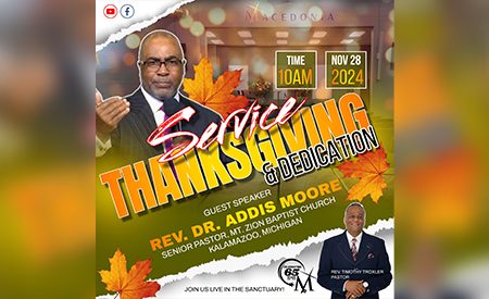 Thanksgiving and Dedication Service